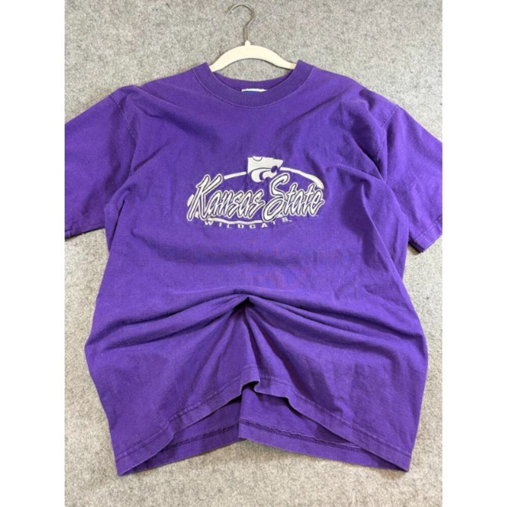 VTG 90s Kansas State Wildcats NCAA Pro Layer Tshirt Mens Large Purple Collegiate